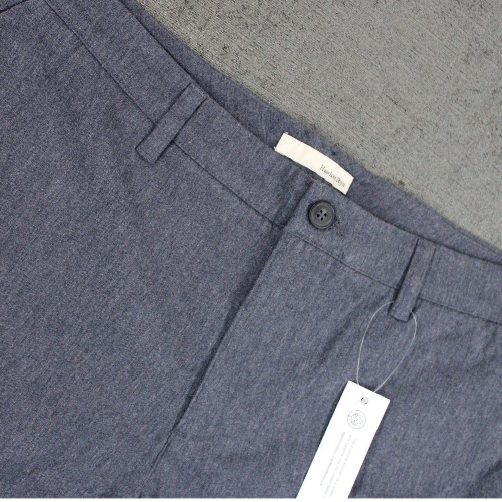 Hawker Rye Mens 36x11 Blue Heathered Chino Shorts Cotton Stretch Casual 0931